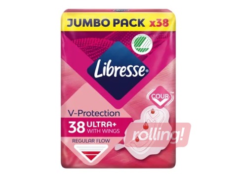 Higiēniskās paketes Libresse Ultra Normal Jumbo pack, 38 gab. +AKCIJA! Pērc Libresse higiēniskā