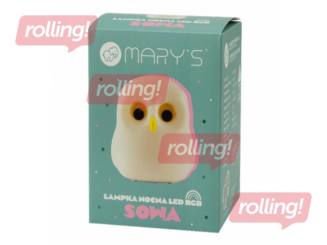 Night light Mary's, owl, rechargeable