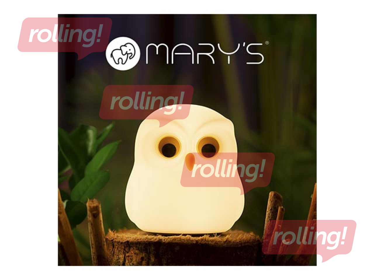 Night light Mary's, owl, rechargeable