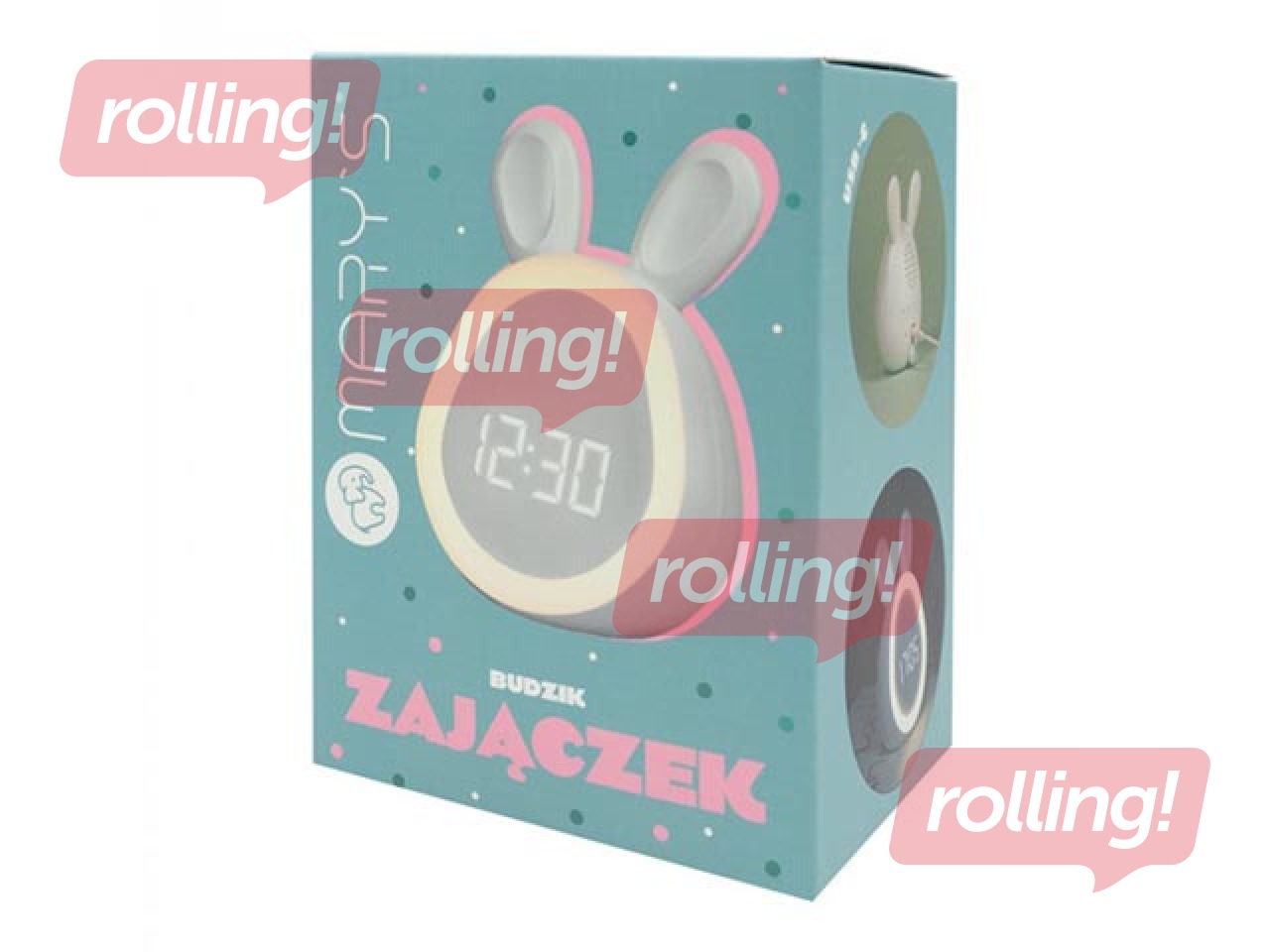 Alarm clock Mary's, rabbit, white, rechargeable