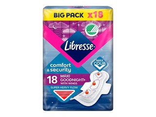 Higiēniskās paketes Libresse, Maxi Night, 18 gab. +AKCIJA! Pērc Libresse higiēniskās paketes un saņe