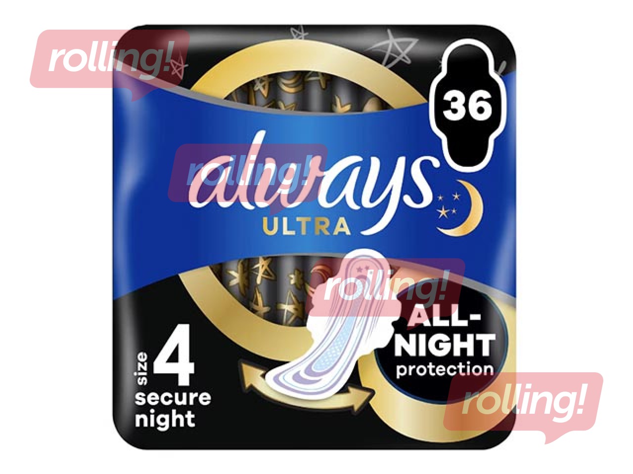 Hygiene pads Always Ultra Secure Night, 36 pcs.