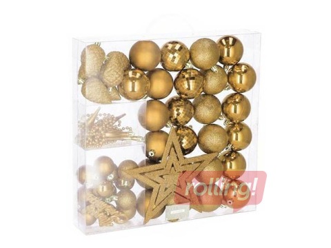 Christmas tree decorations Springos, gold, 51 pcs.