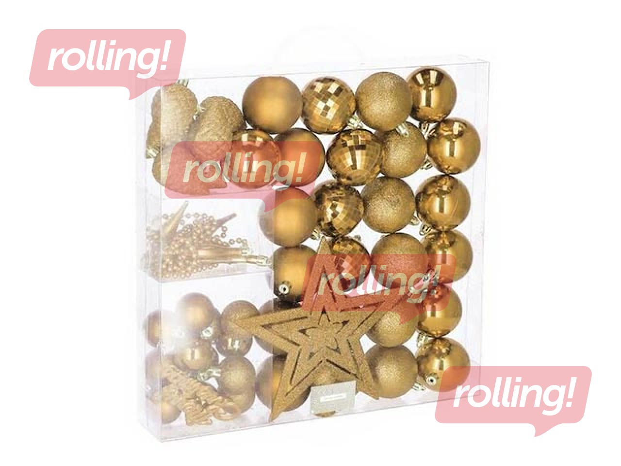 Новогодние украшения для елки Springos, золотые, 51 шт.