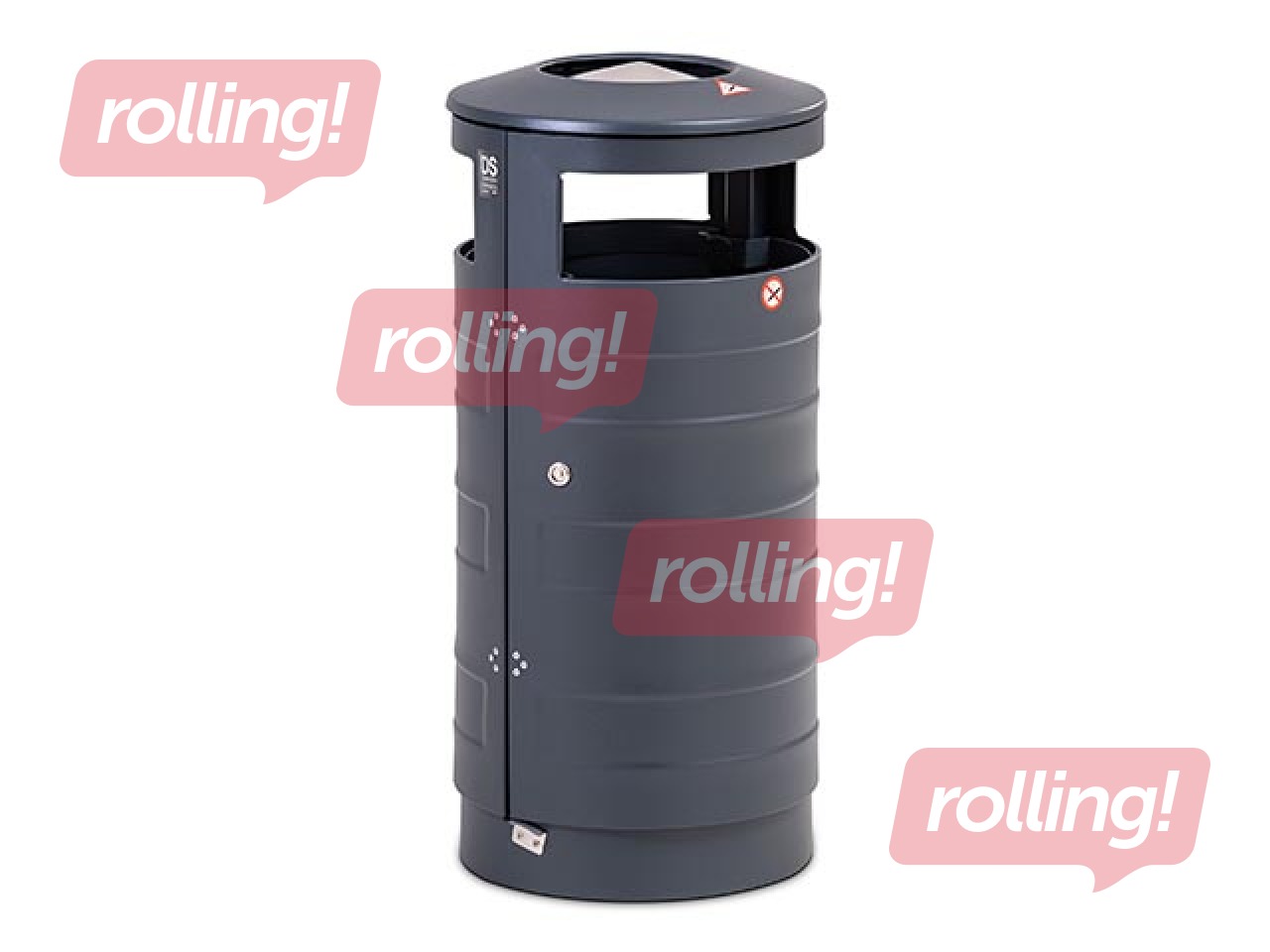 Atkritumu tvertne ar pelnu trauku, pelēka, 70l