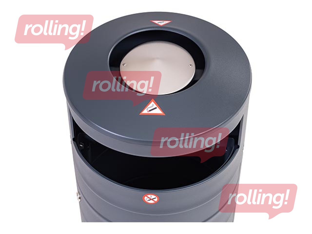 Atkritumu tvertne ar pelnu trauku, pelēka, 70l