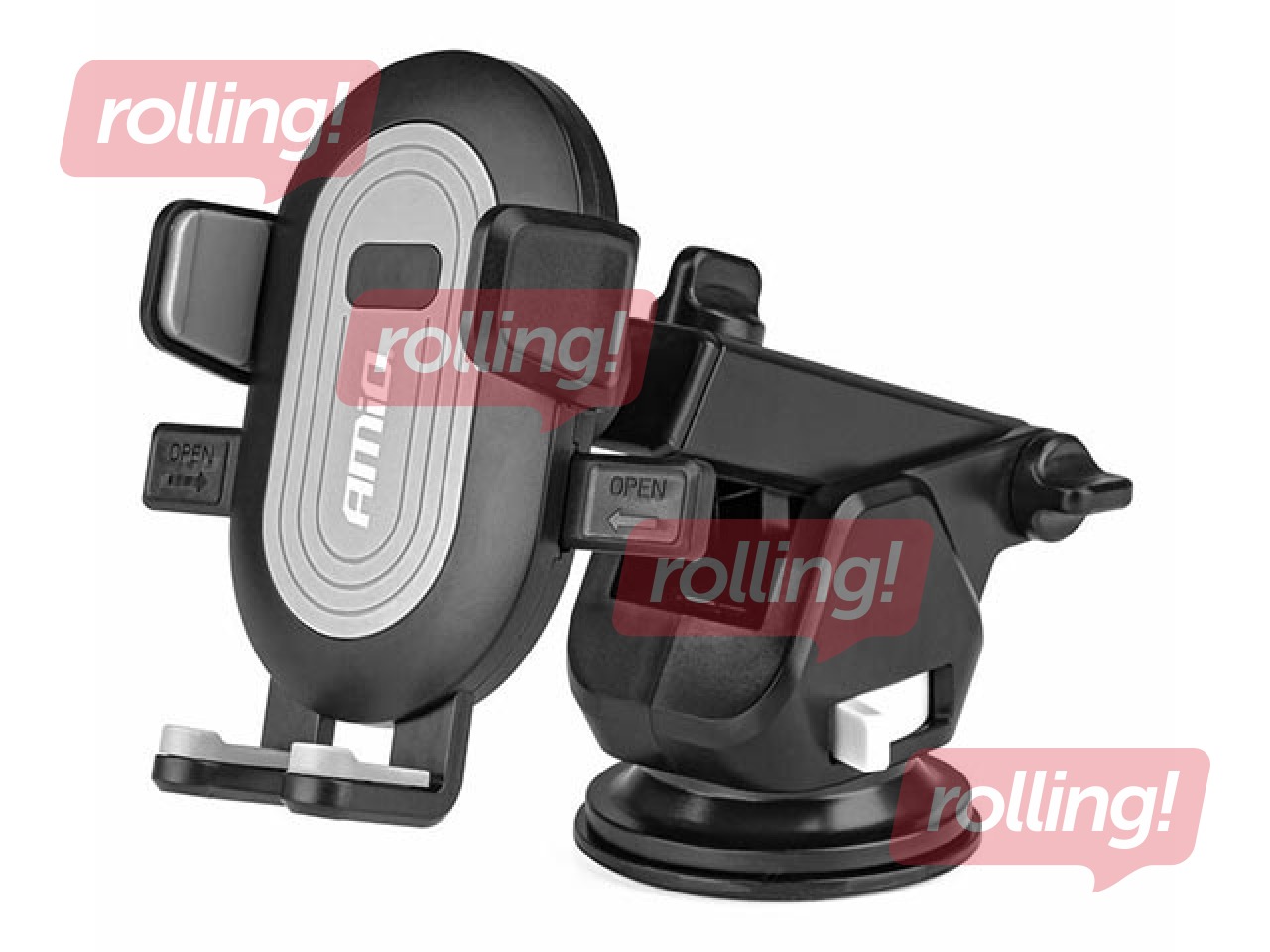 Telefona turētājs Amio, ar piesūcekni, izvelkams