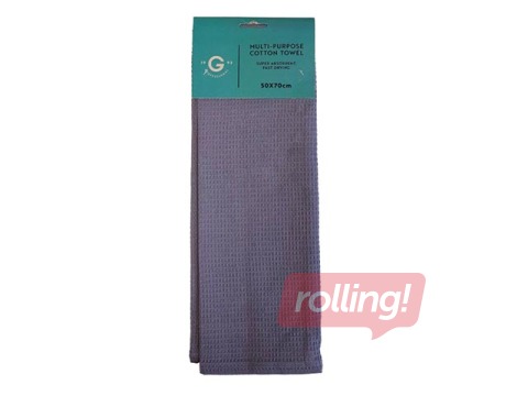 Кухонное полотенце, хлопковое, серое, 50x70см