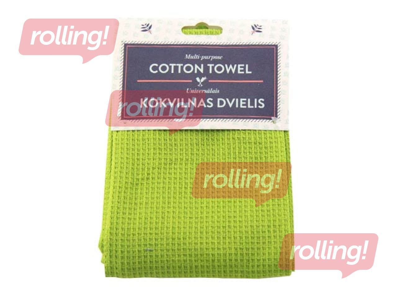 Кухонное полотенце, хлопковое, зеленое, 50x70см