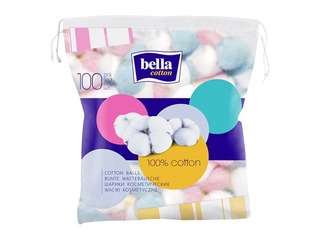 Ватные шарики Bella, Cotton, нестерильные, цветные, 100 шт.