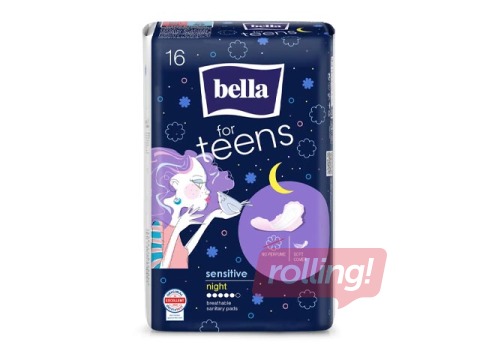 Гигиенические прокладки Bella, for teens, Ultra Night Sensitive, 16 шт.
