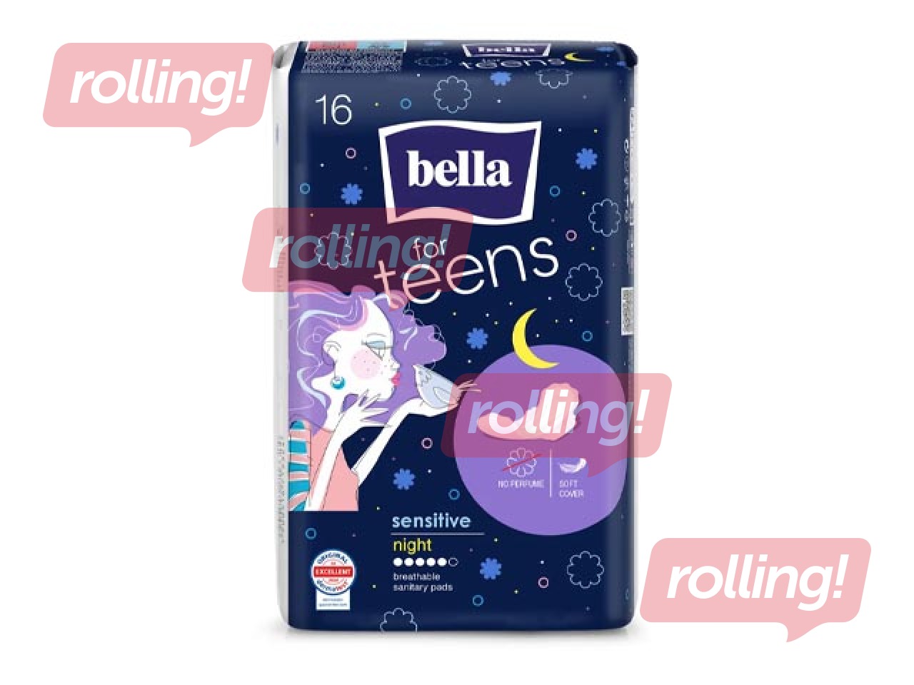 Sanitary pads Bella, for teens, Ultra Night Sensitive, 16 pcs