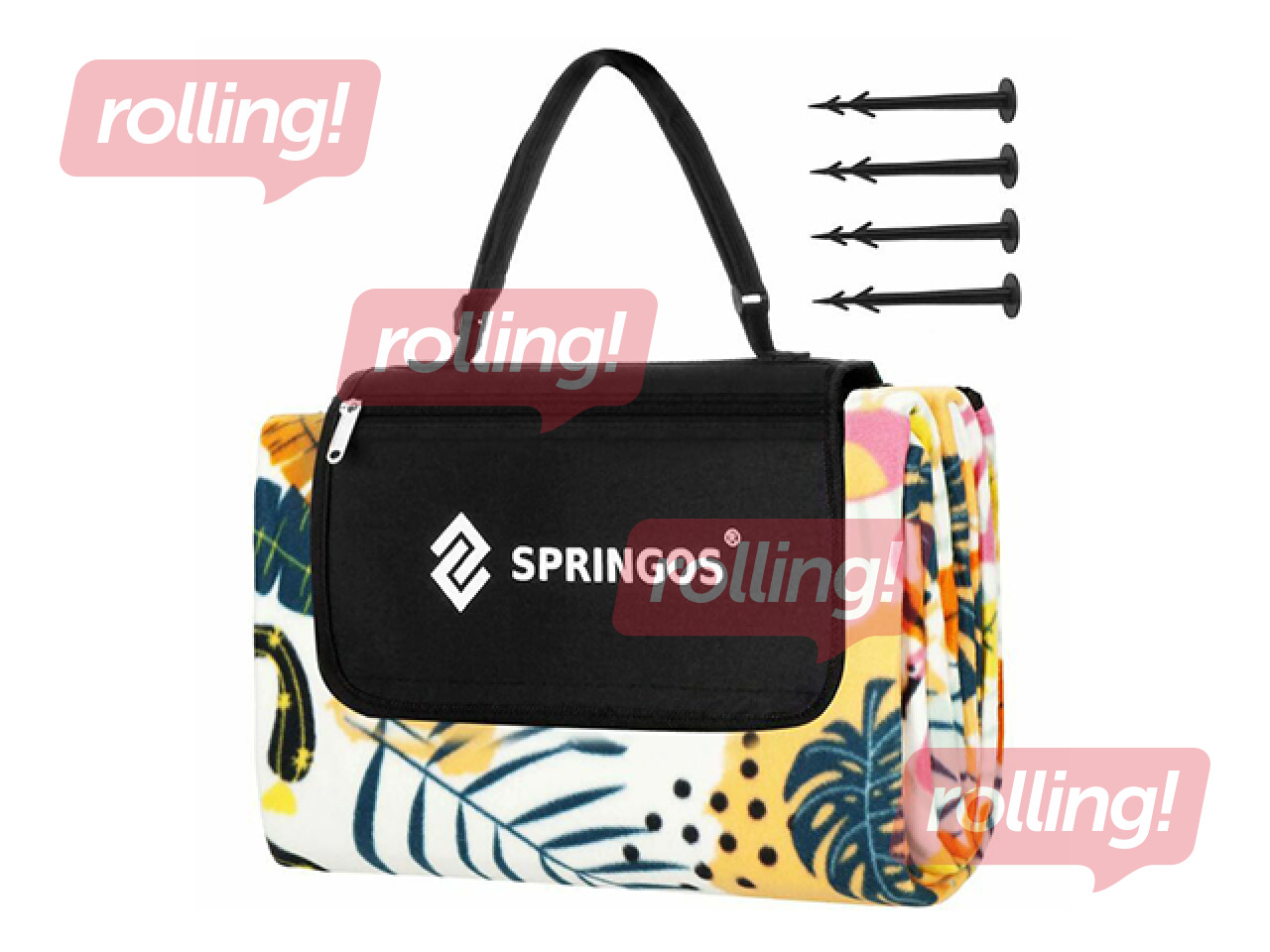 Piknika un pludmales sega, salokāma, 200x200cm