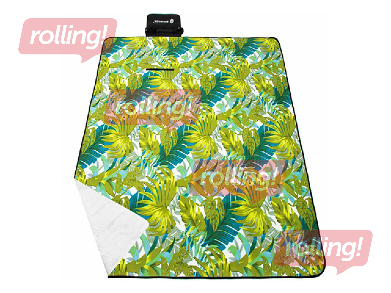 Picnic and beach blanket, foldable, green tones, 200x200cm