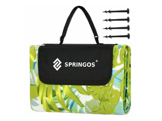 Picnic and beach blanket, foldable, green tones, 200x200cm