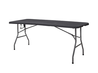 Galds Springos, saliekams, pelēks rāmis, melna virsma, 180x75x75cm