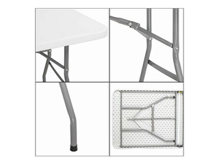 Folding table Springos, white, 180x74x74cm