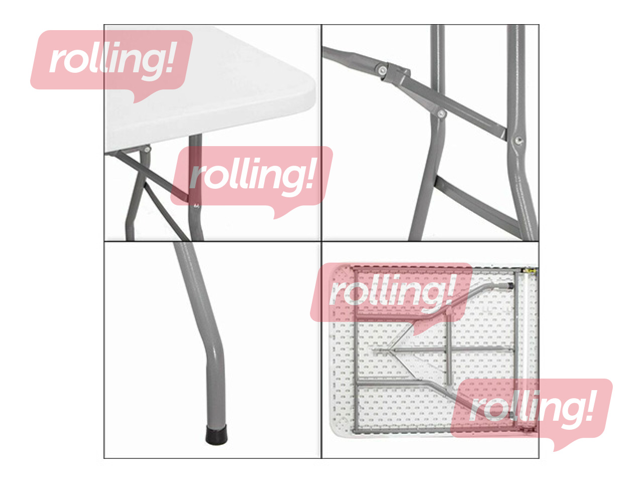 Складной стол Springos, белый, 180x74x74см