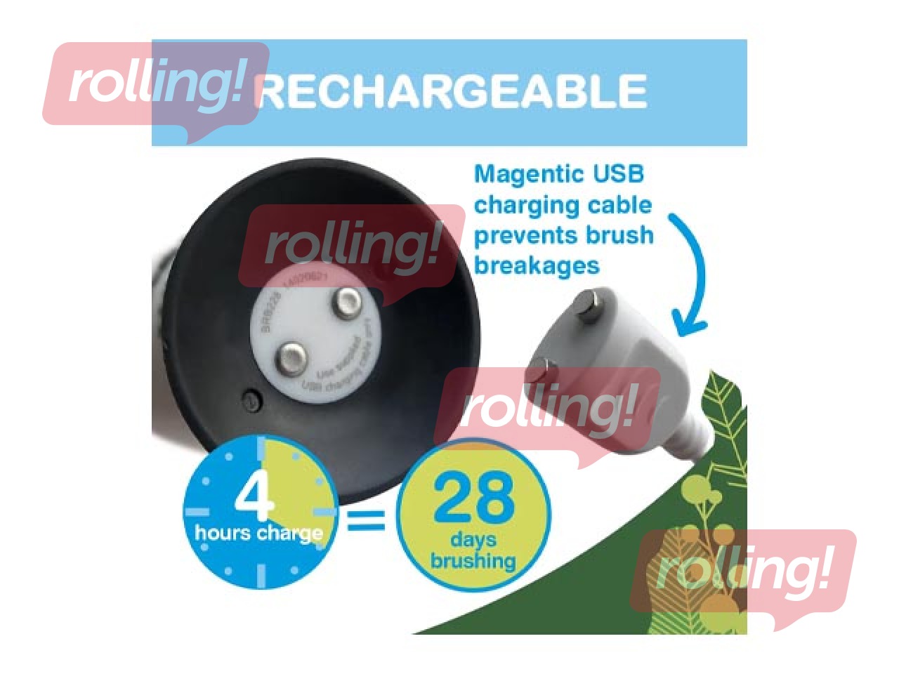 Elektriskā zobu birste soniskā Brush-baby, WildOnes Koala, 0-10 gadi