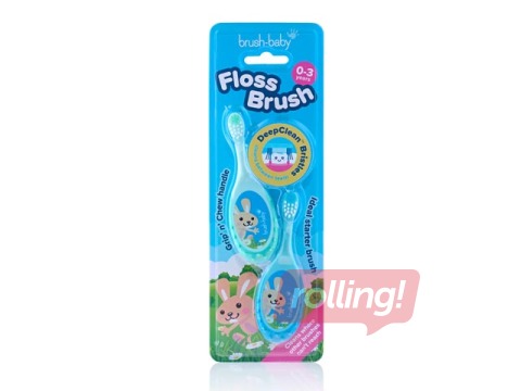 Zobu birste Flossbrush Brush-baby, 0-3 gadi, dubultpaka