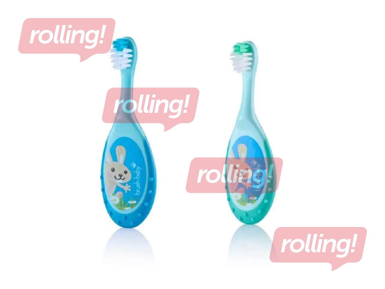 Zobu birste Flossbrush Brush-baby, 0-3 gadi, dubultpaka