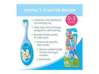 Zobu birste Flossbrush Brush-baby, 0-3 gadi, dubultpaka