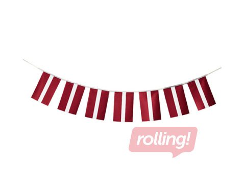 Latvian Flag Garland, 20x30 cm, 10 m (40 flags)