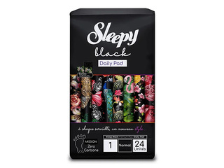 Higiēniskās paketes Sleepy, black, Normal, 24 gab.
