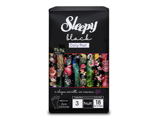 Гигиенические прокладки Sleepy, Black, Night, 18 шт.