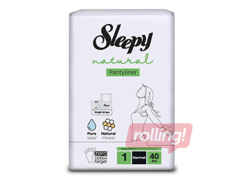 Ikdienas ieliktnīši Sleepy, Natural, Normal, 40 gab.