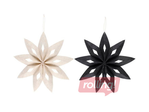 Decoration Winteria, Felt Star, White or Black, Ø50cm