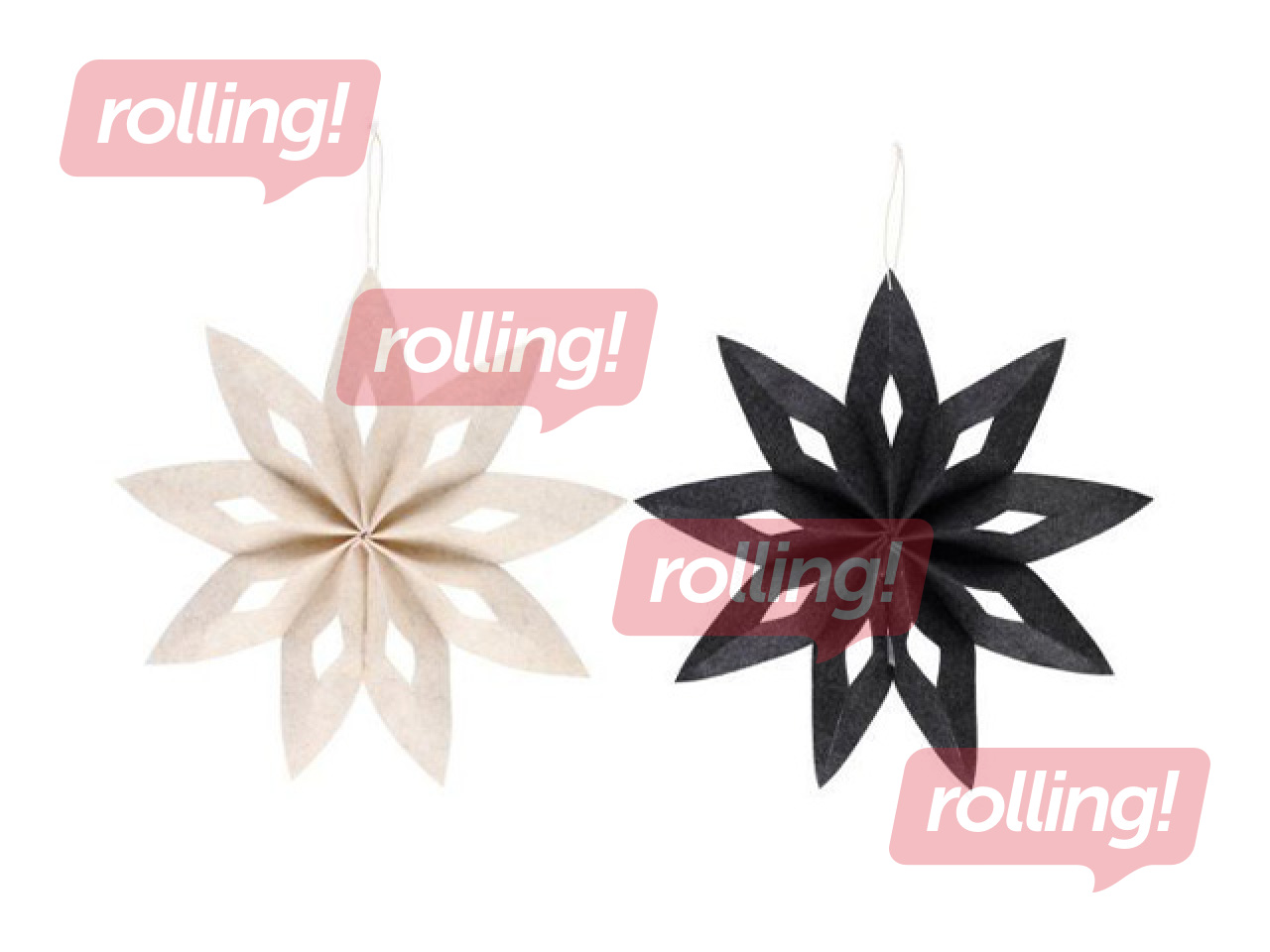 Decoration Winteria, Felt Star, White or Black, Ø50cm
