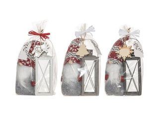 Gift Set Lantern, Gnome, Wooden Decoration, Various Colors, 30cm