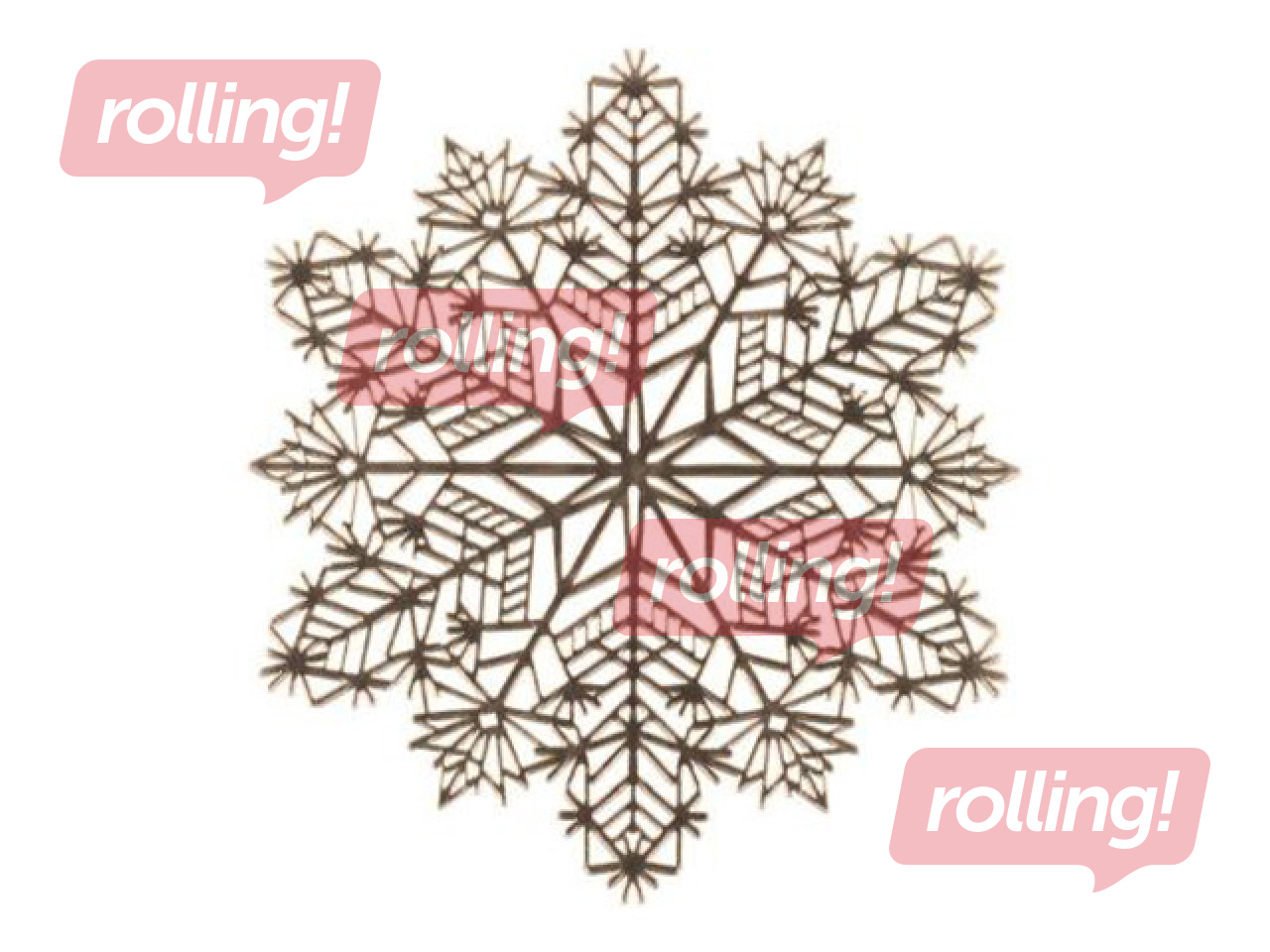 Table Placemat Winteria, Gold Snowflake, Ø38cm