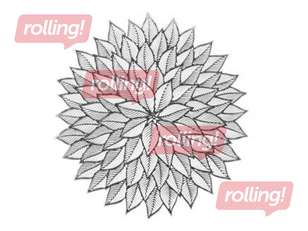 Салфетка для стола Winteria, серебряный цветок, Ø38см