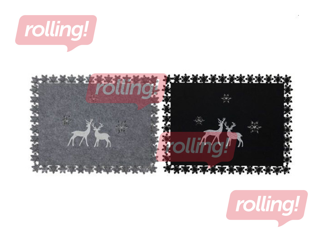 Салфетка для стола Рождественская, фетровая, серая или чёрная, 43x33см