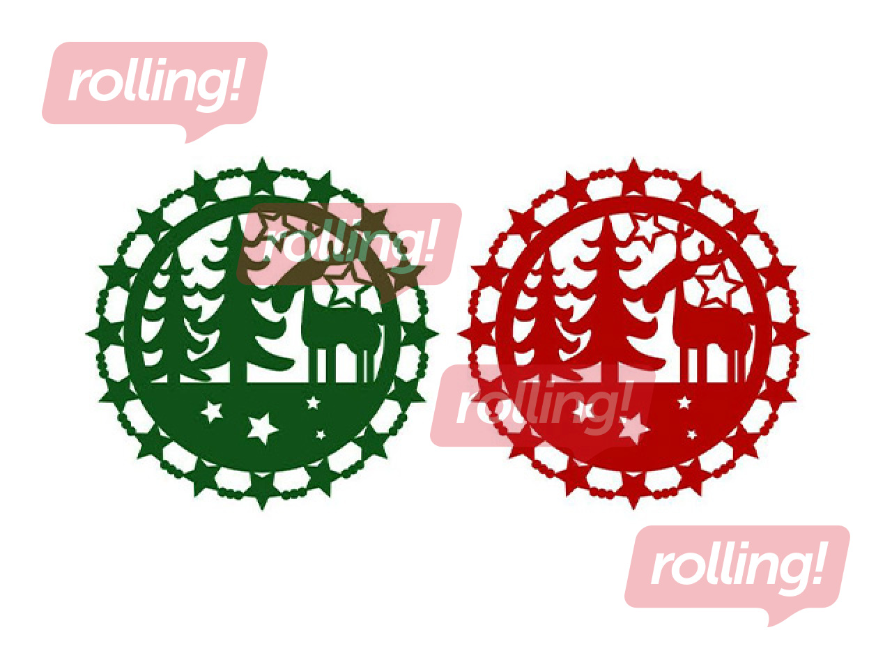 Салфетка для стола Рождественская, фетровая, зелёная или красная, Ø33см