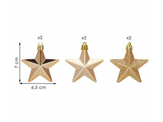 Ziemassvētku eglītes rotājumi Springos, zvagznes, zelta, 6 gab.