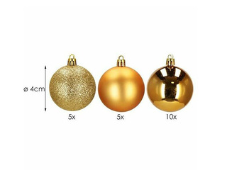 Christmas Tree Ornaments Springos, Balls, Gold, 20 pcs