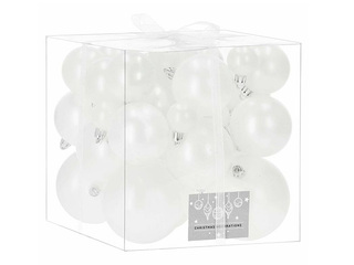 Christmas Tree Ornaments Springos, Balls, White, 37 pcs