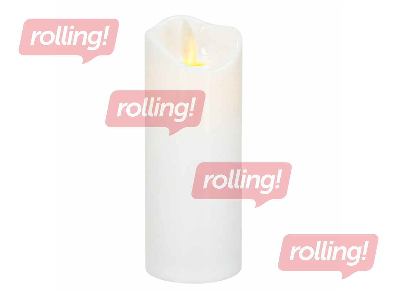 Svece LED Springos, balta, 12.5x5cm