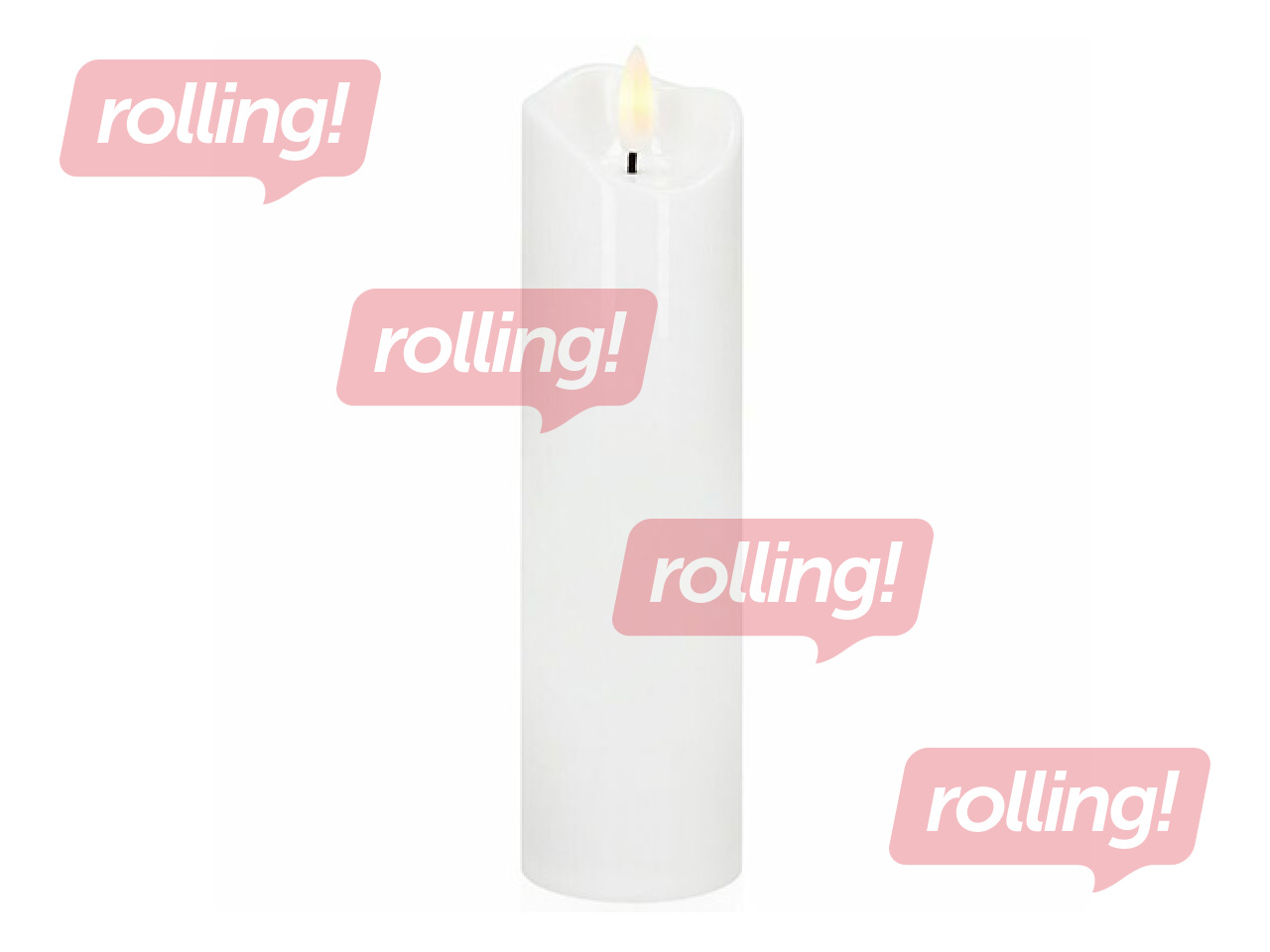 LED küünal Springos, valge, 17.5×5cm