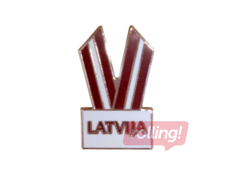 Pin badge “Latvian Flag”, V-shaped, 2.5×1.5cm