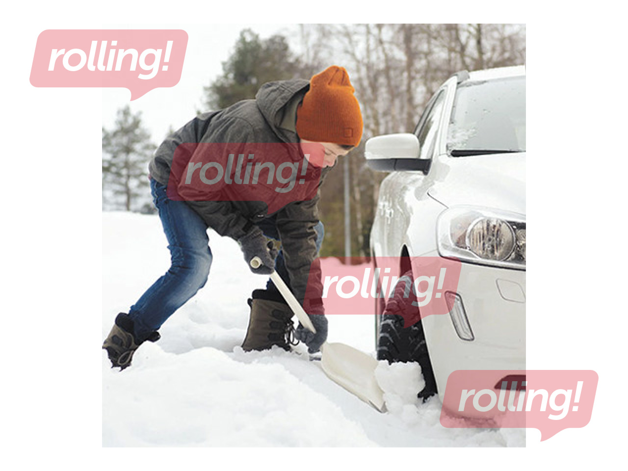 Автомобильная лопата Fiskars SnowXpert, металлическая, белая, 63x22см