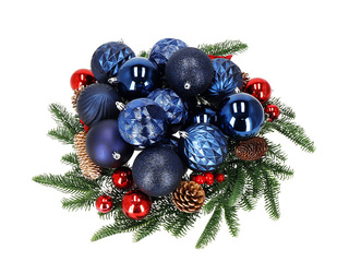 Ziemassvētku eglītes rotājumi Springos, bumbiņas, tumši zilas, 30 gab.