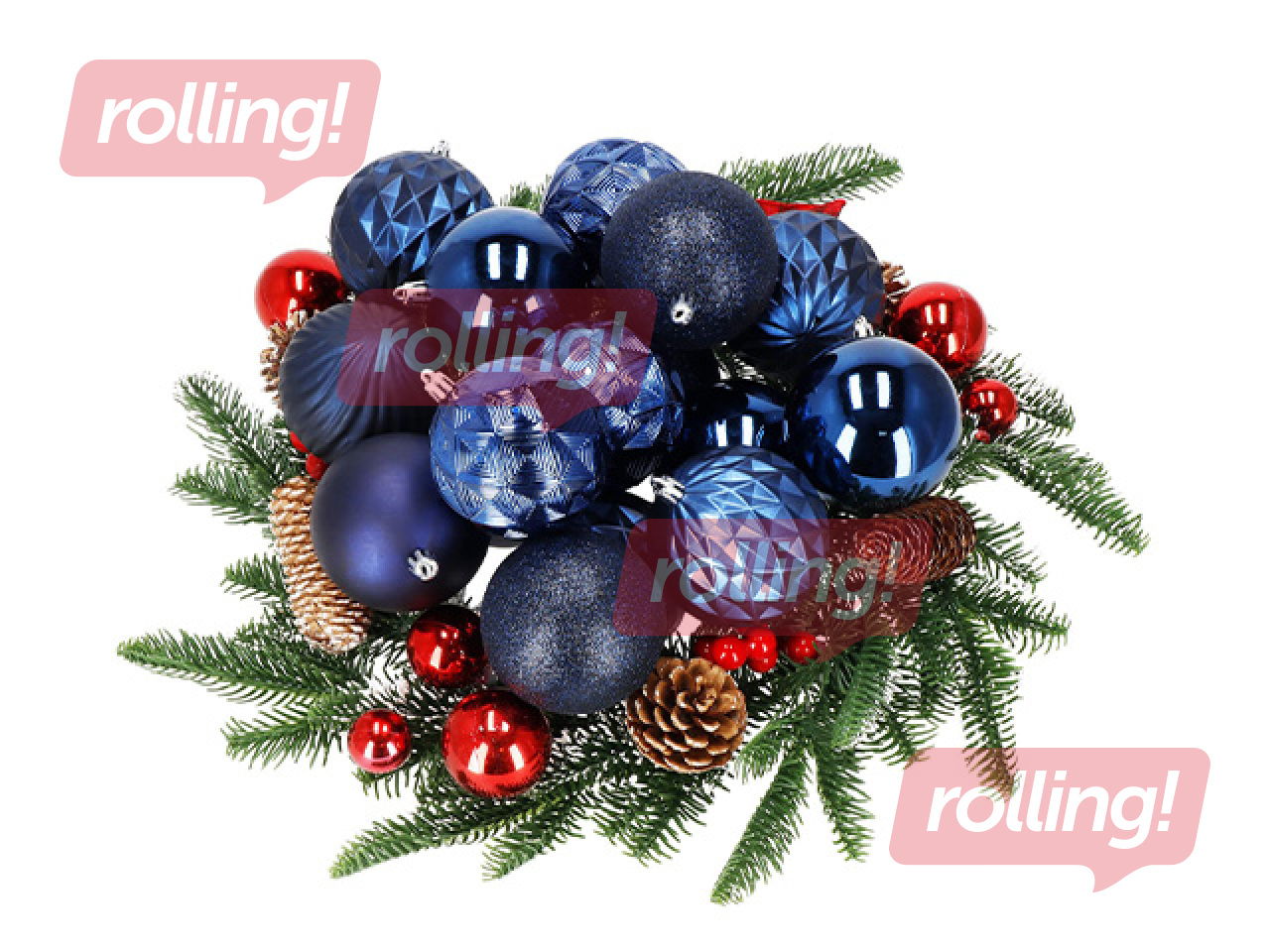 Ziemassvētku eglītes rotājumi Springos, bumbiņas, tumši zilas, 30 gab.