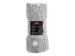 Pleds Night Light, pelēks, 150x200cm