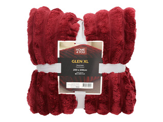 Pleds Glen XL, sarkans, 200x230cm