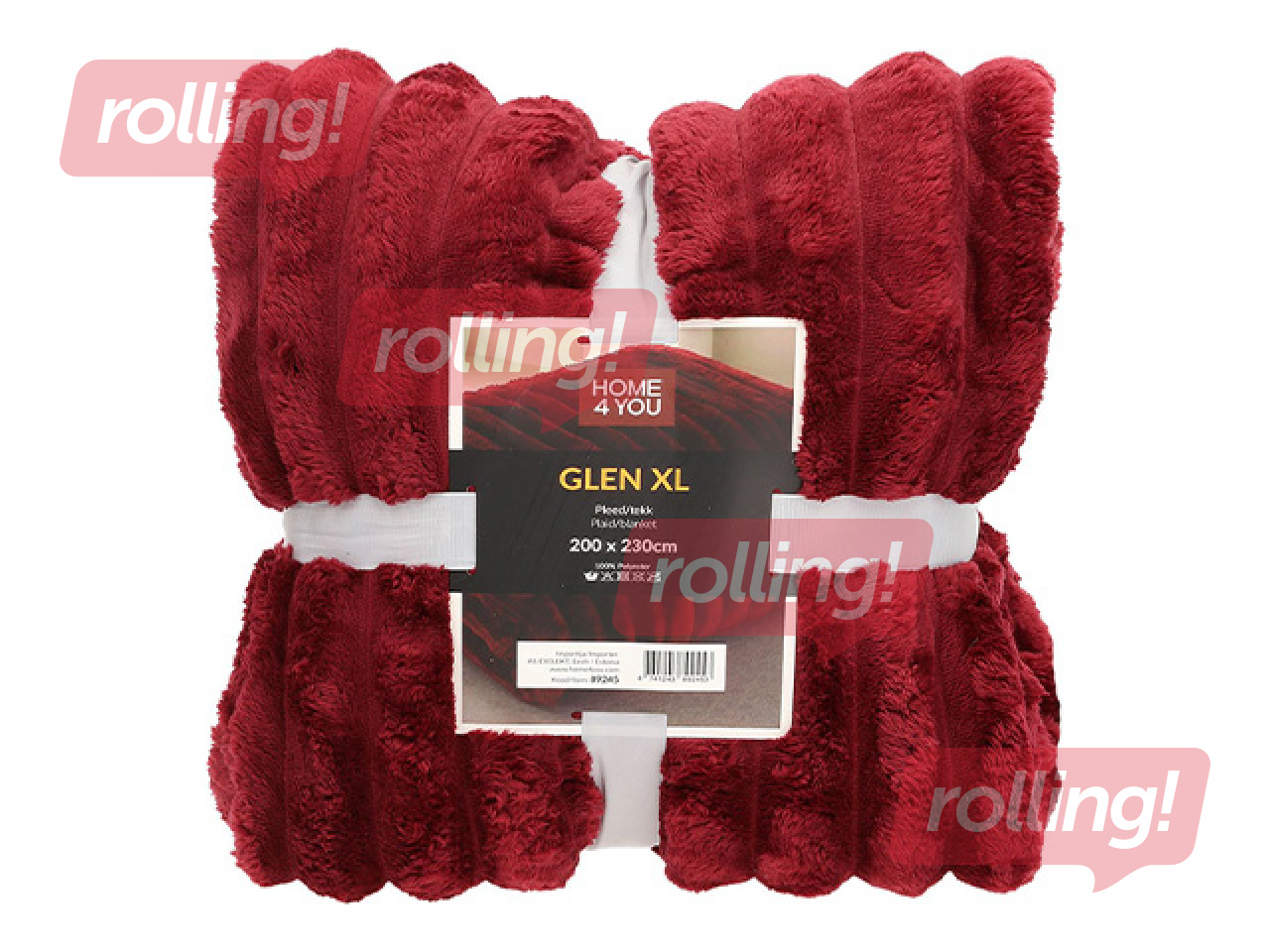 Pleds Glen XL, sarkans, 200x230cm