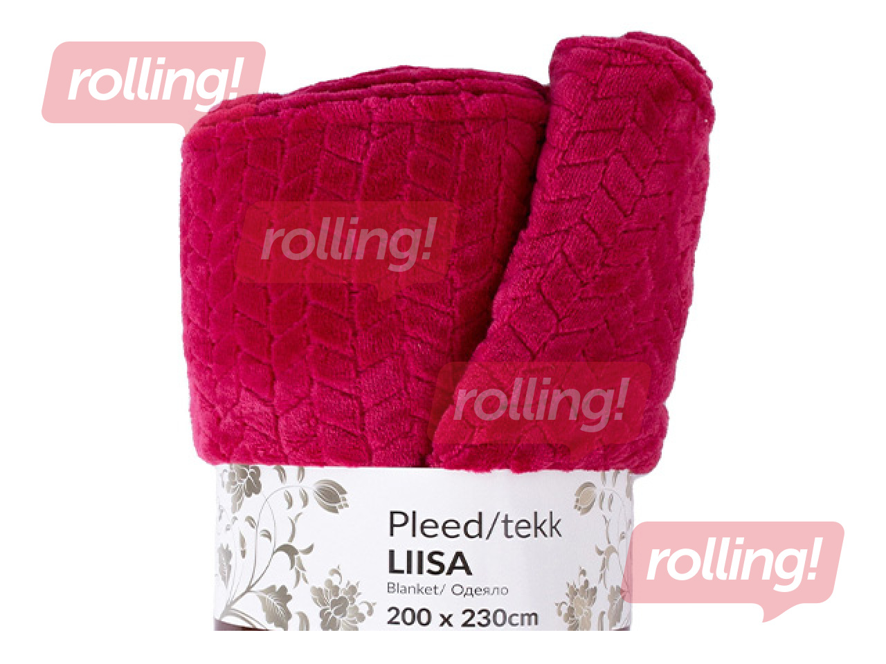 Pleds Liisa XL, aveņu sarkans, 200x230cm